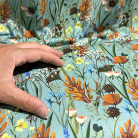 Digitrikoo: Kukkaketo, vanha vihreä - poltettu oranssi - vihreä