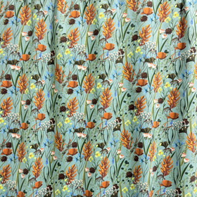 Digitrikoo: Kukkaketo, vanha vihreä - poltettu oranssi - vihreä