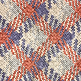 Zig zag keinonahka -laukkukangas, punainen - sininen 