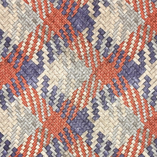 Zig zag keinonahka -laukkukangas, punainen - sininen 