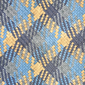 Zig zag keinonahka -laukkukangas, turkoosi - beige