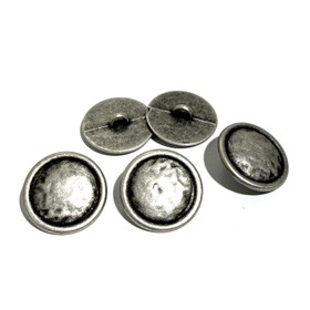 Prym: Pyöreä rosoinen metallinappi 20mm, hopea - musta