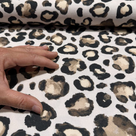 Canvas: Leopard, vaalea beige - musta - ruskea 