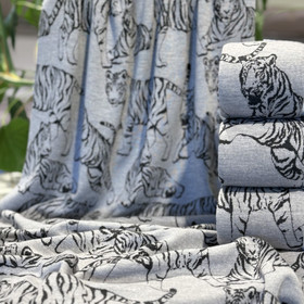 Kuviollinen merinovillaneulos: ROAR, meleerattu vaaleanharmaa - meleerattu tummanharmaa