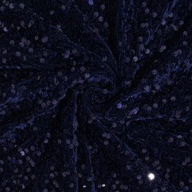 Joustava paljettisametti, tummansininen