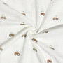 Double gauze: Traktorit, valkoinen - ruskea - beige