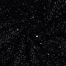 Joustava paljettisametti, musta 