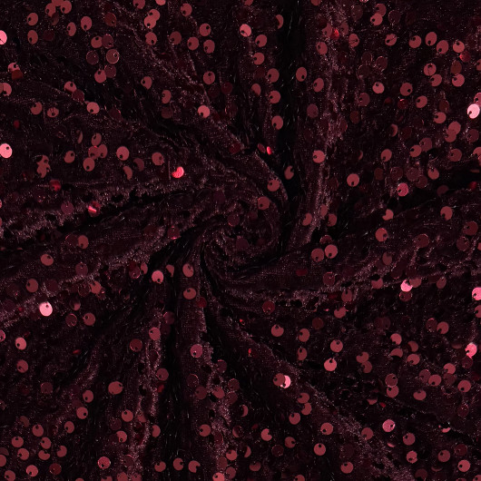 Joustava paljettisametti, viininpunainen