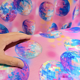 Digijoustocollege: Diskopallot, vaaleanpunainen - violetti - turkoosi