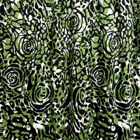 Digitrikoo: Abstraktit kukkakuviot, murrettu vihreä - musta - valkoinen