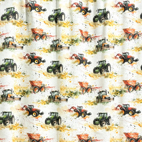 Digitrikoo: Pienet maalatut traktorit, luonnonvalkoinen - okra - vihreä - punainen