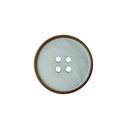 Prym: Marmorinappi ruskealla reunuksella, 20mm, vedenvihreä