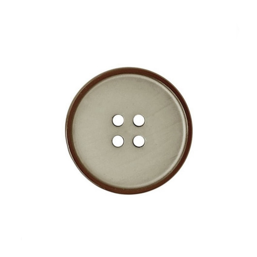 Prym: Marmorinappi ruskealla reunuksella, 20mm, tumma beige