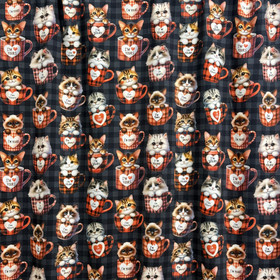 Digitrikoo: Kissat mukissa, harmaa - punainen 