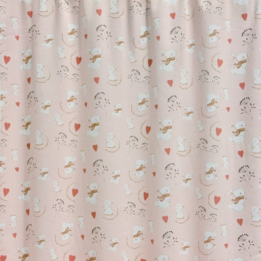 Digitrikoo: Pienet puput ja sydämet, hento vaaleanpunainen