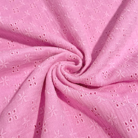 Brodeerattu Double gauze: Tumma vaaleanpunainen