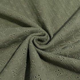 Brodeerattu Double gauze: Armeijanvihreä