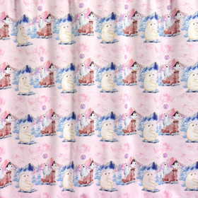 Digitrikoo: Piirretyt jääkarhut ja pingviinit, hento vaaleanpunainen 