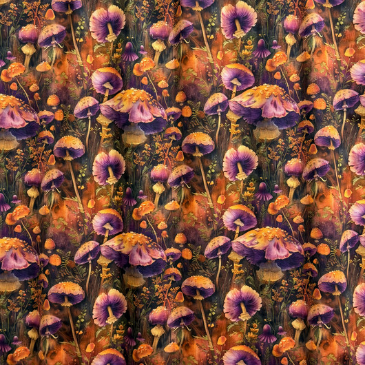 Digitrikoo: Sienet, murrettu oranssi - vihreä - violetti