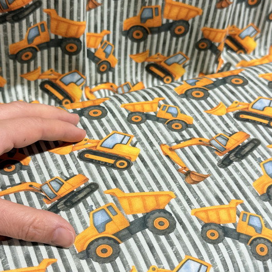 Digitrikoo: Työkoneet ja raidat, oranssi - harmaa - valkoinen