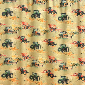 Digitrikoo: Pienet maalatut traktorit, vaalea oliivi - punainen - vihreä