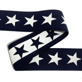 Bokserikuminauha 40mm tähti: tummansininen - valkoinen 