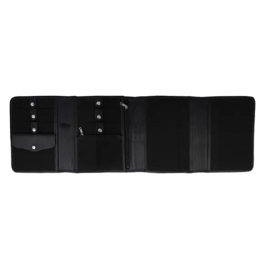 KnitPro: Nahkainen puikkokotelo, musta, 22,5 x 18,5 - 70 x 3cm