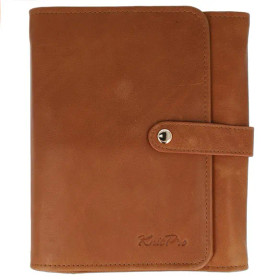 KnitPro: Nahkainen puikkokotelo, ruskea, 22,5 x 18,5 - 70 x 3cm