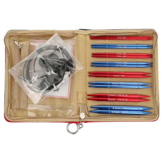 KnitPro: Red Waves pyöröpuikkosetti 3,50-8,00mm 13cm