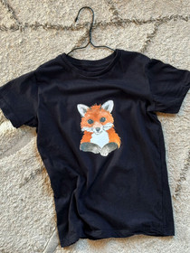 Kaverini silityskuva: Kaarlo kettu, pieni 8cm ja iso 14,5cm