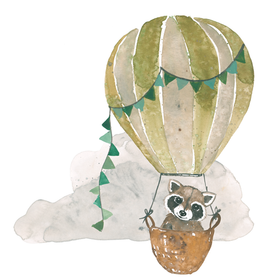 Kaverini silityskuva: Saku ja kuumailmapallo, 13,5 x 14,5cm