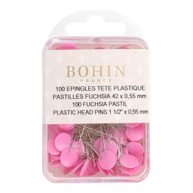 Bohin: Erikoisnuppineula 100kpl, 42 x 0,55mm, pinkki