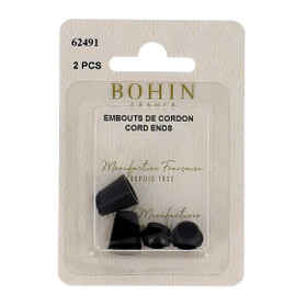 Bohin: Nyörinpää suljettava 18mm, 2kpl, musta