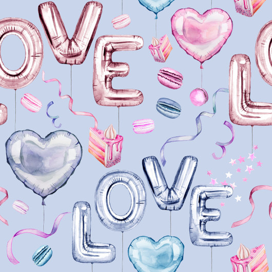 Hento Style: Puuvillatrikoo, Love, vaaleansininen
