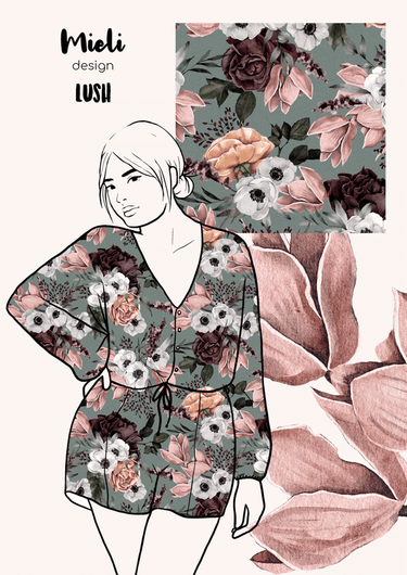 Mieli Design: LUSH slate green, luomupuuvillatrikoo