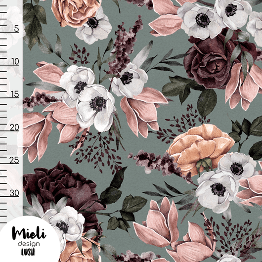 Mieli Design: LUSH slate green, luomupuuvillatrikoo