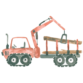 Kaverini silityskuva: Metsätraktori, 8 cm x 14,5 cm 