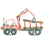 Kaverini silityskuva: Metsätraktori, 8 cm x 14,5 cm 
