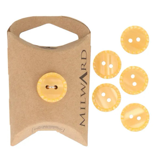 Milward: Koristereunusnappi 15mm, 6kpl, keltainen