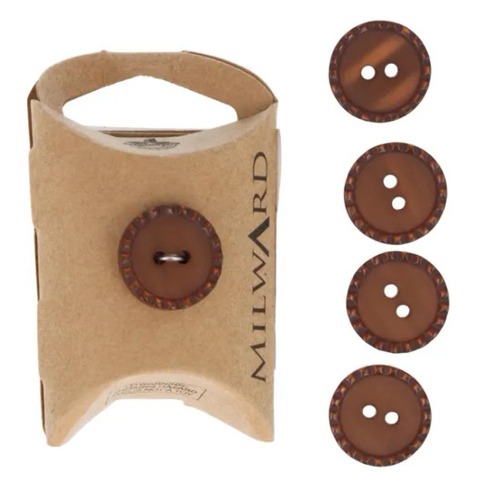 Milward: Koristereunusnappi 1mm, 5kpl, ruskea