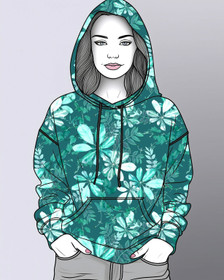 Uniikit: Lehtikierteet trikoo, turkoosinvihreä