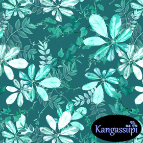 Uniikit: Lehtikierteet trikoo, turkoosinvihreä