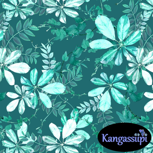 Uniikit: Lehtikierteet trikoo, turkoosinvihreä