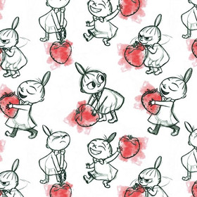 Muumi: Pikkumyy trikookangas, valkoinen 