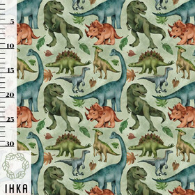 Ihka Clothing: My Dinosaur Friend luomupuuvillatrikoo, light Green