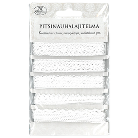 Puuvillapitsilajitelma 5 x 1m, valkoinen