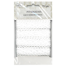 Puuvillapitsi 2cm x 3m, valkoinen