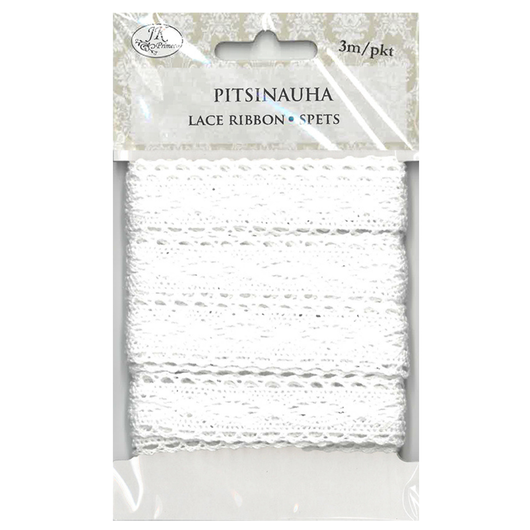 Puuvillapitsi 2cm x 3m, valkoinen
