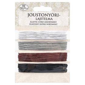 Joustonyörilajitelma / kuminauhalanka 4 x 5m, harmaa - ruskea - musta 