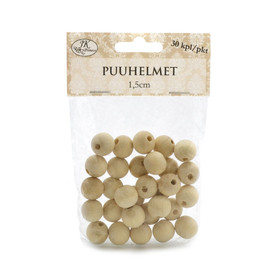 Puuhelmi 1,5cm, 30kpl